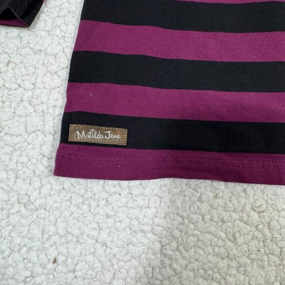 MATILDA JANE Paint By Numbers Tawny Birch Tee Women's M Striped Black Purple - Picture 4 of 5